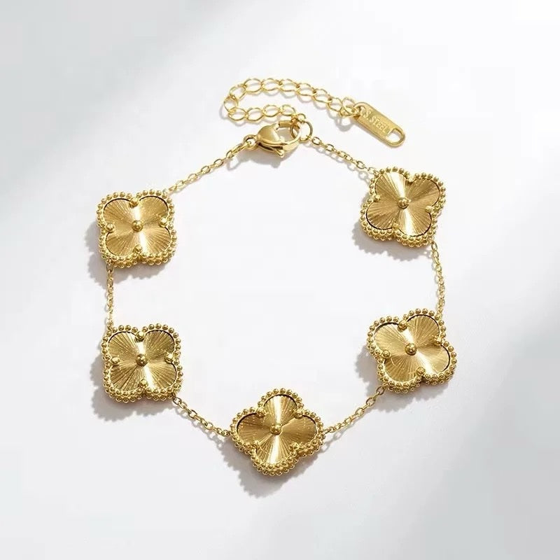 VanCleef® - Pulsera Bañada en Oro de 24K + Caja de Regalo